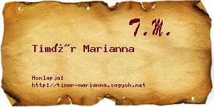 Timár Marianna névjegykártya